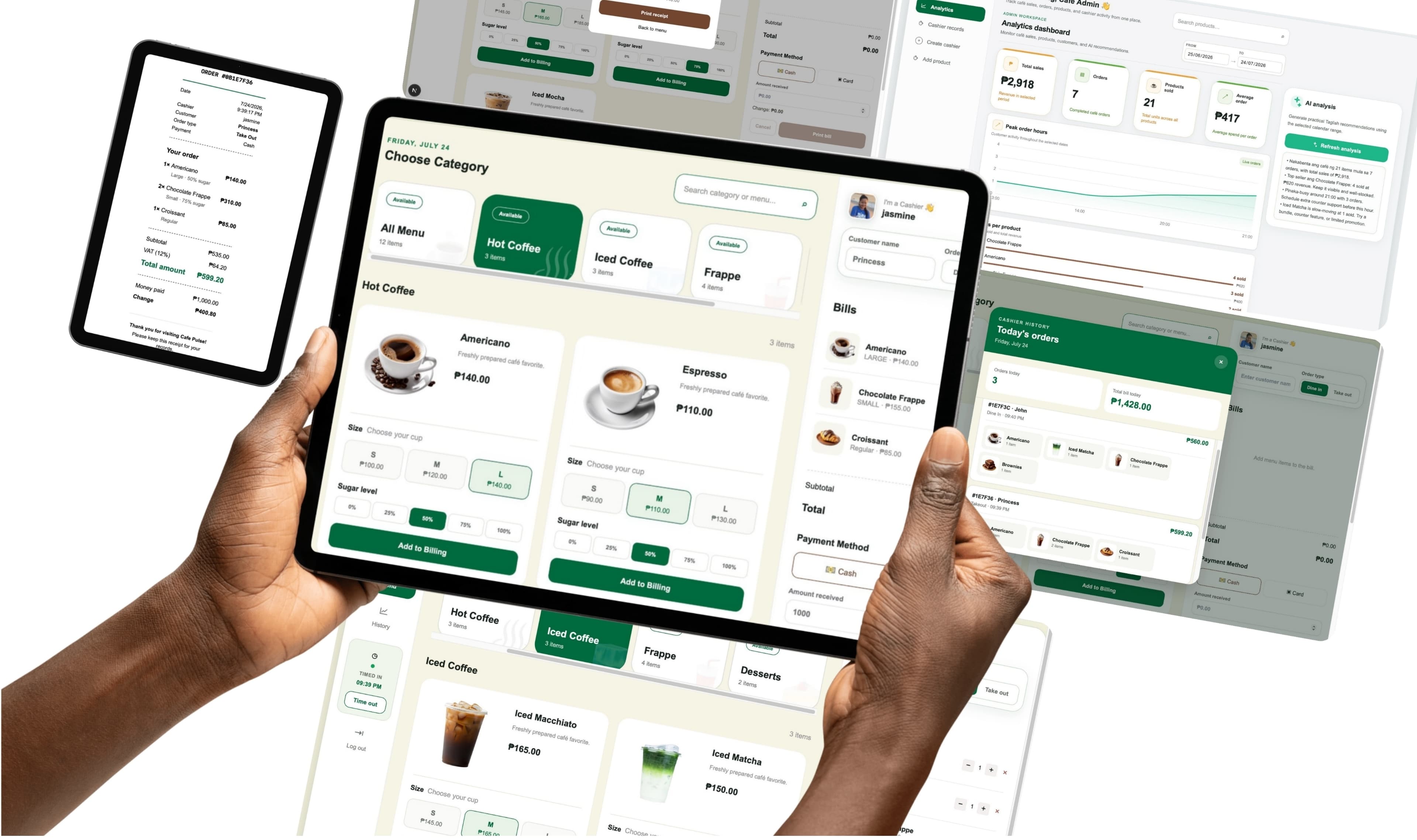 Cafe Pulse point-of-sale system interface
